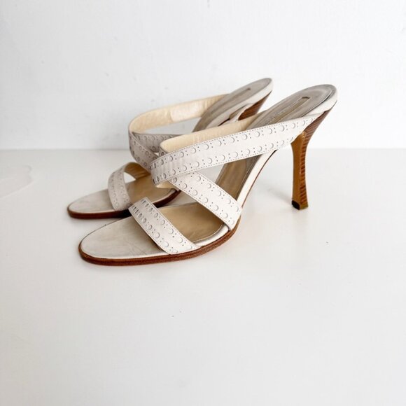 Michael Kors Collection strappy mule heel sandal suede size 8 - Picture 3 of 6